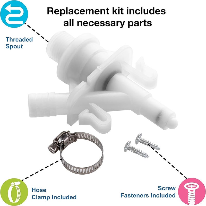 Halotronics Upgraded RV Water Valve Replacement Kit for Pedal-Flush Toilets, Compatible with Sealand Dometic 300, 301, 310, 311, 320, 321 (385311641) - Hardware Included, 2024 Model - Image 4